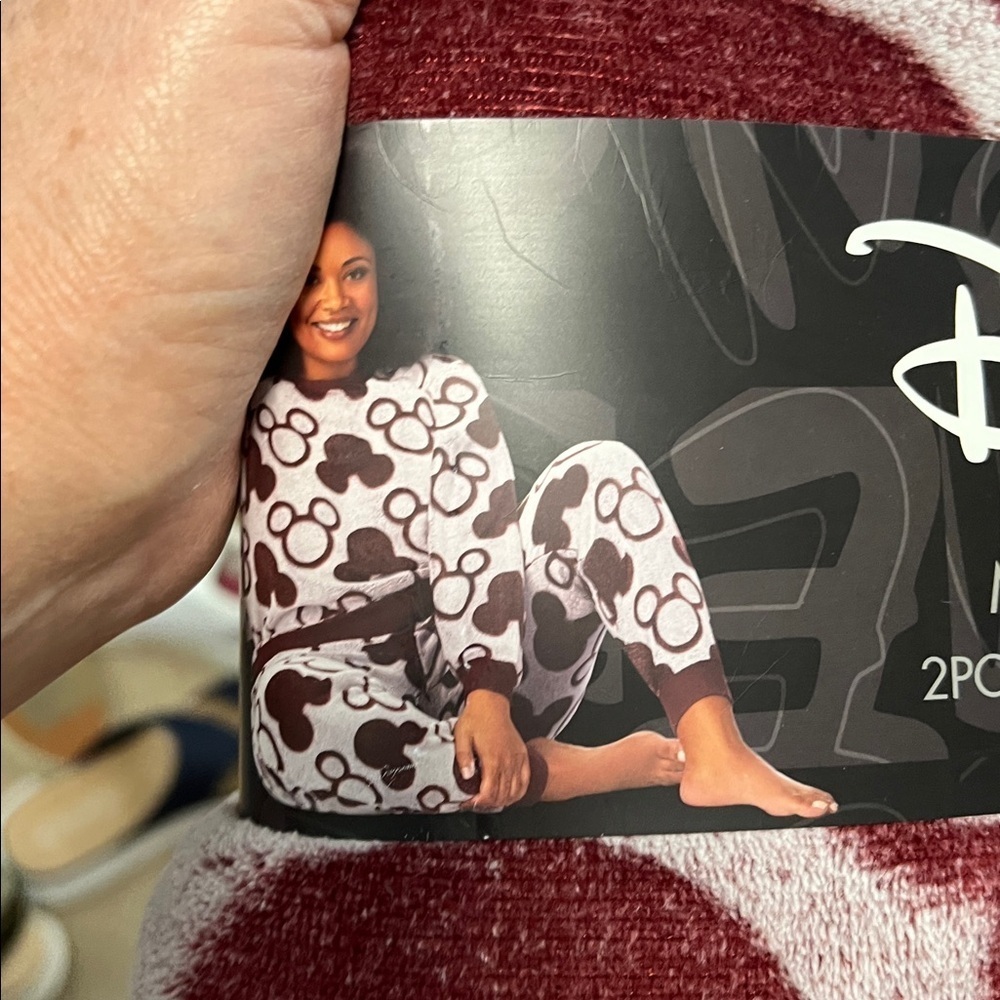 Disney Burgundy and White Mickey Mouse Lounge Set - Picture 3 of 4